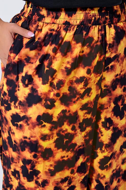 LIMITED COLLECTION Plus Size Orange Tortoise Shell Wide Leg Trousers | Yours Clothing 4