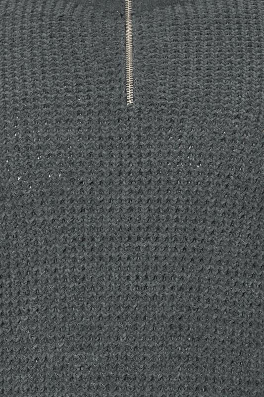 BadRhino Big & Tall Grey Chenille Quarter Zip Jumper | BadRhino 1