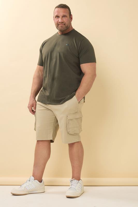 BadRhino Big & Tall 2 PACK Stone Brown & Khaki Green Stretch Cargo Shorts | BadRhino 4