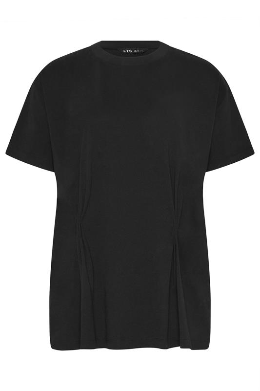 LTS Tall Women's Black Pleat Front Cotton T-Shirt | Long Tall Sally 5
