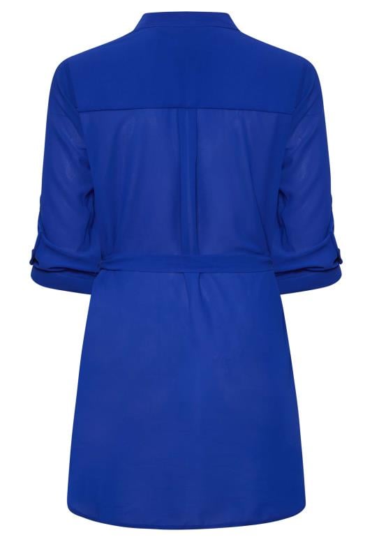 M&Co Cobalt Blue Tie Waist Blouse | M&Co 7