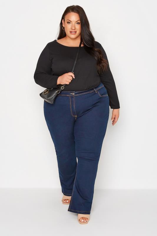 Plus Size Indigo Blue Bootcut Fit ISLA Stretch Jeans | Yours Clothing 2