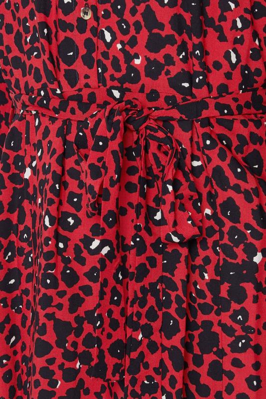 M&Co Red Leopard Print Midaxi Shirt Dress | M&Co 5