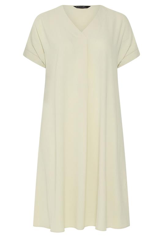 EVANS Plus Size Cream Pleat Midi Dress | Evans 6