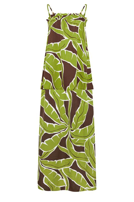 LTS Tall Women's Set Green Palm Leaf Print Top & Skirt | Long Tall Sally 9
