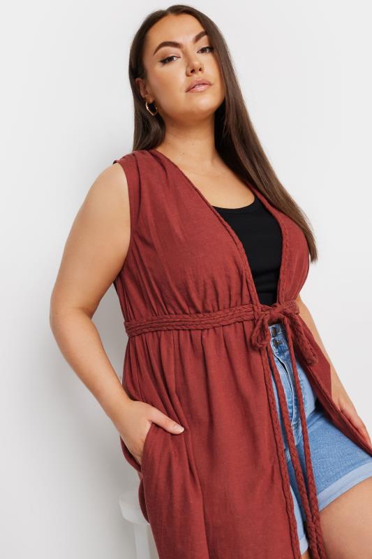 YOURS Plus Size Orange Crinkle Kimono | Yours Clothing 5