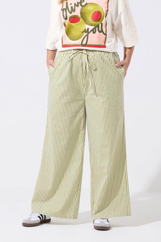 LIMITED COLLECTION Curve Green Stripe Trousers