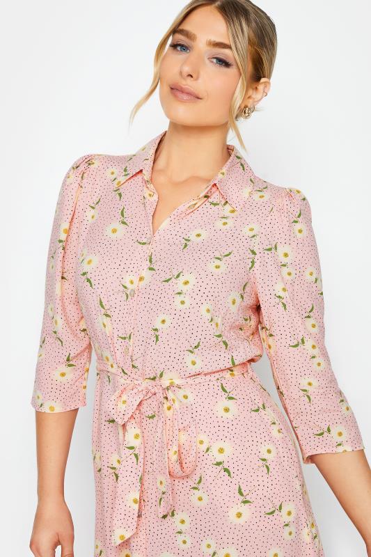 M&Co Pink Ditsy Floral Midi Shirt Dress | M&Co 4