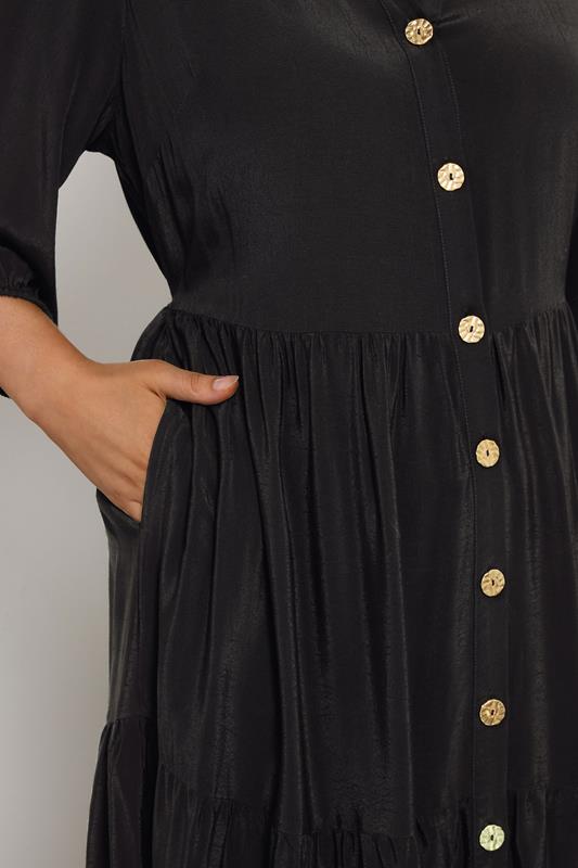 EVANS Plus Size Black Premium Tiered Maxi Dress | Evans 5