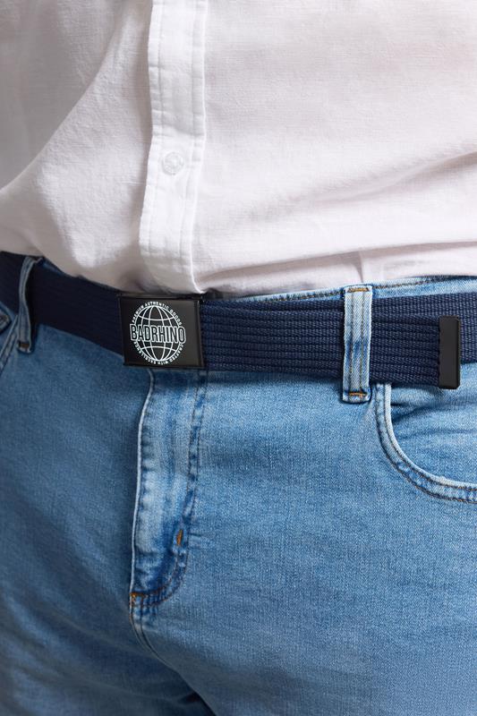 BadRhino Big & Tall Navy Blue Ribbed Webbing Belt | BadRhino 1