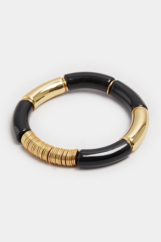 Gold Tone Beaded Link Stretch Bracelet | Yours Clothing 1