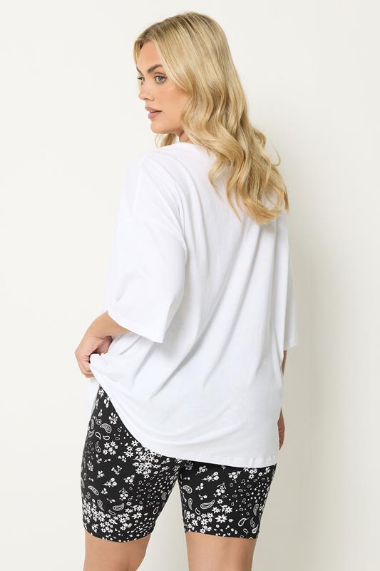YOURSET 2 PACK Plus Size Black Paisley Print Cycling Shorts | Yours Clothing 7