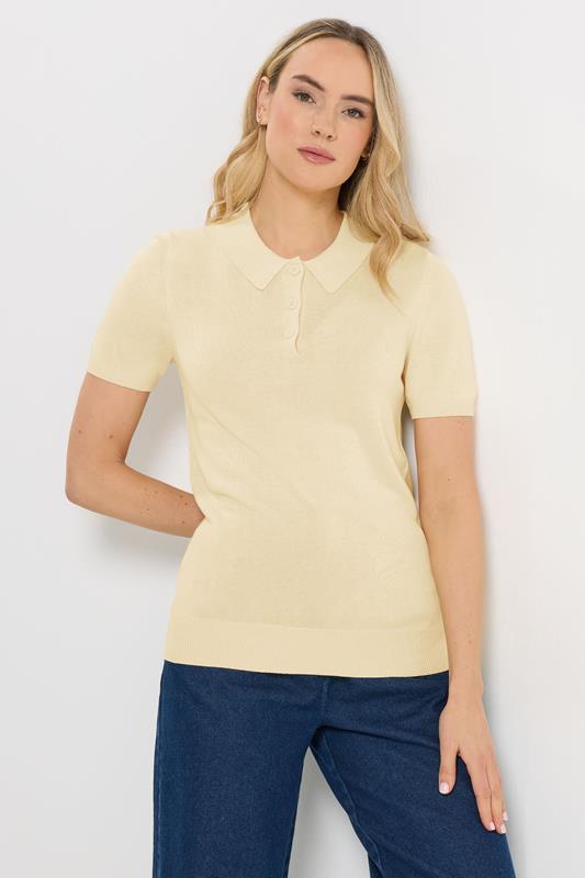 LTS Tall Yellow Knitted Polo Top
