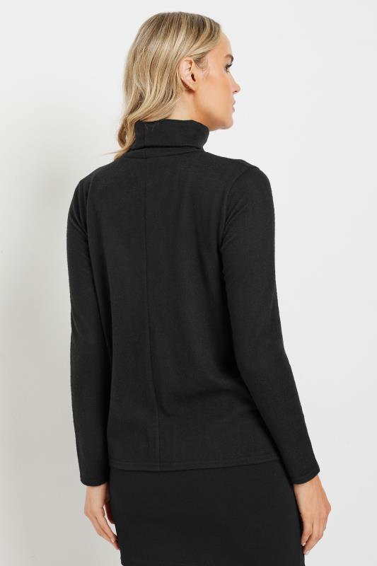 LTS Tall Women's Black Soft Touch Roll Neck Top | Long Tall Sally  2