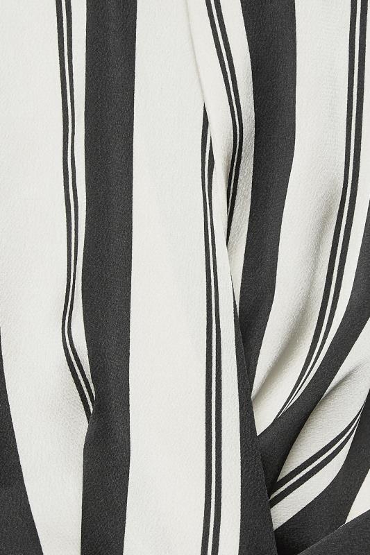 M&Co Black Stripe Print Wrap Front Blouse | M&Co 5