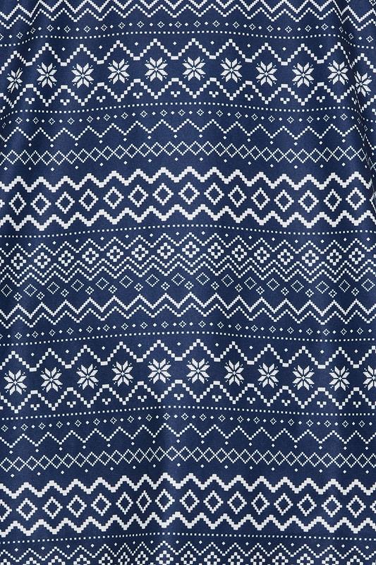 BadRhino Big & Tall Navy Blue Fairisle Pyjama Set | BadRhino 8