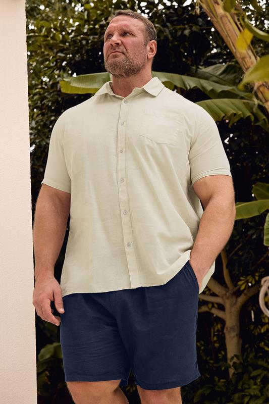 BadRhino Big & Tall Stone Brown Linen Shirt