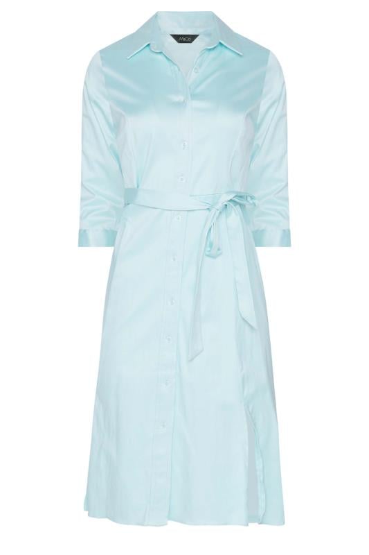 M&Co Blue Tie Waist Cotton Shirt Dress | M&Co 6