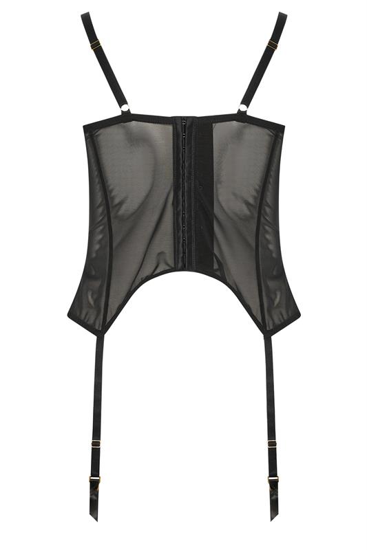 YOURS Plus Size Black Non-Padded Lace Basque | Yours Clothing 6