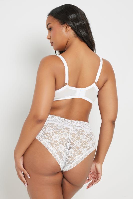 YOURSET 2 PACK Plus Size Blue & White Lace Underwired Mesh Bras | Yours Clothing 6