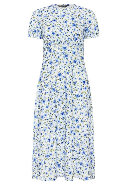 PixieGirl Petite Blue Floral Midi Dress | PixieGirl 5