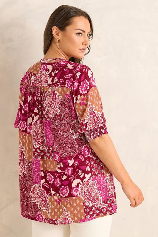 EVANS Plus Size Orange Paisley Pintuck Top | Evans 2
