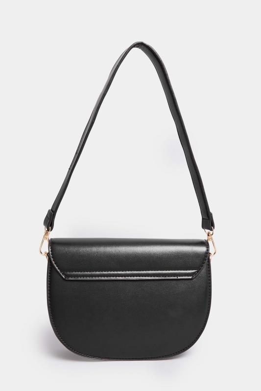 Black Chain Detail Shoulder Bag | Yours Clothing 4