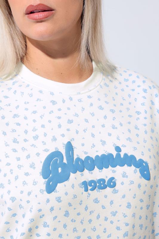 LIMITED COLLECTION Plus Size White Ditsy Floral 'Blooming' Sweatshirt | Yours Clothing 4