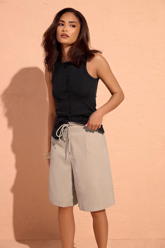PixieGirl Petite Natural Brown Drawstring Jorts