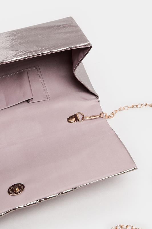 Gold Faux Leather Metallic Clutch Bag | Yours Clothing 5