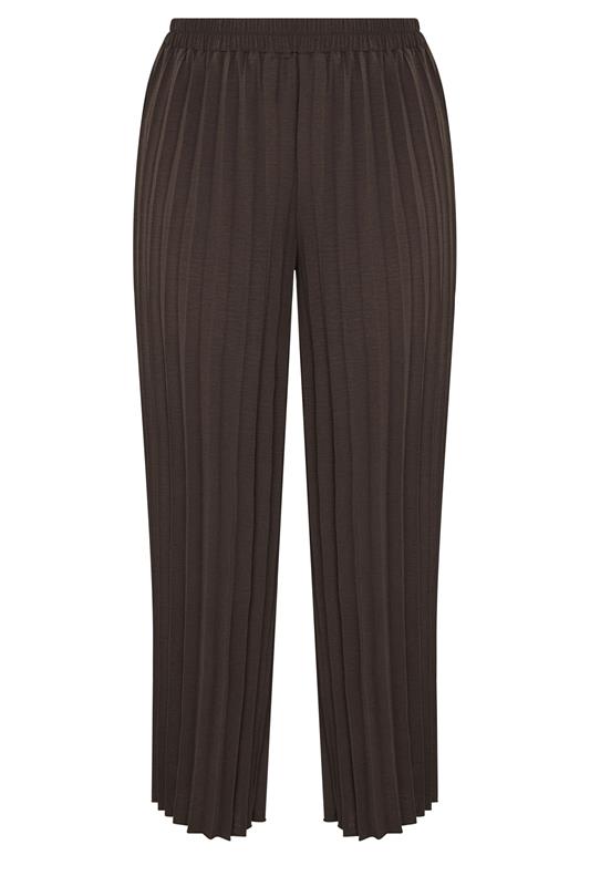 YOURS LONDON Plus Size Chocolate Brown Pleated Trousers | Yours Clothing 5