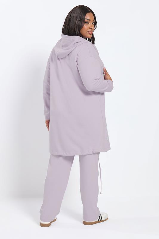 YOURS Plus Size Purple 'BRKLYN' Slogan Longline Hoodie | Yours Clothing  2