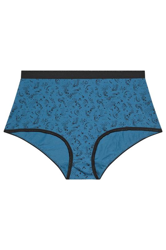 YOURS 5 PACK Plus Size Teal Blue Shooting Star Full Briefs | Yours Clothing 6
