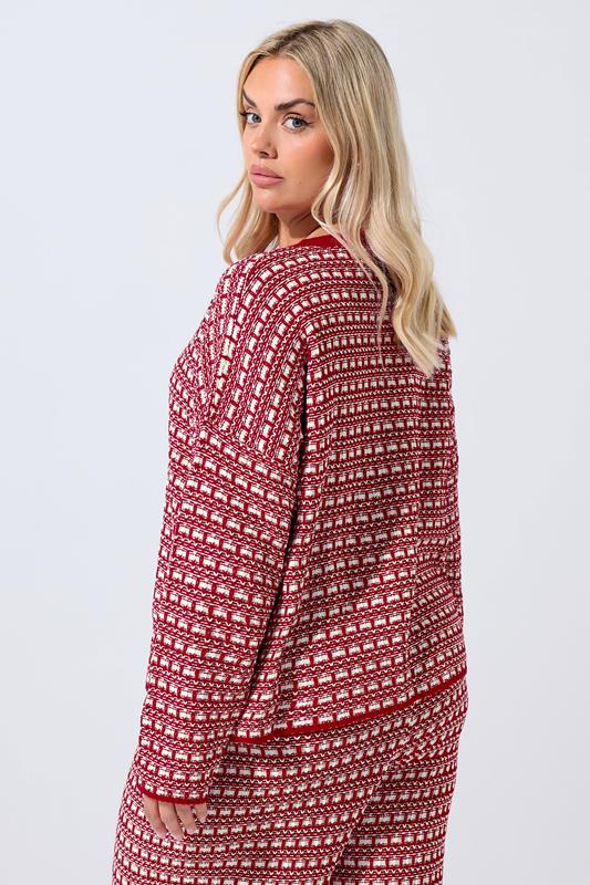 LIMITED COLLECTION Plus Size Red Boucle Cardigan | Yours Clothing 2
