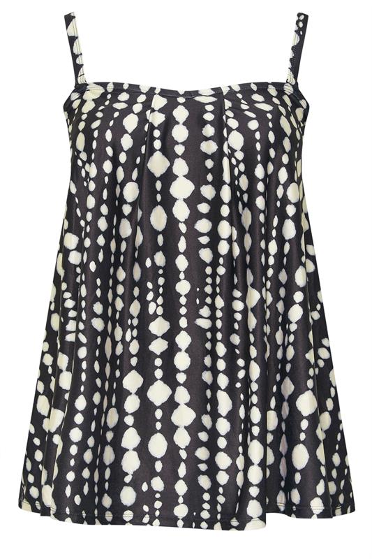 YOURS Plus Size Black Spot Print Tankini Top | Yours Clothing 10