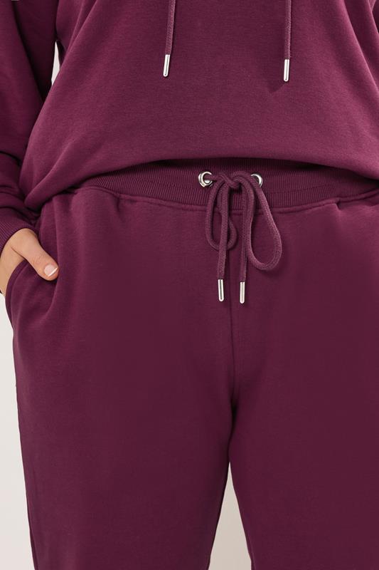 YOURS Plus Size Burgundy Red Tie Cuffed Joggers | Yours Clothing 4