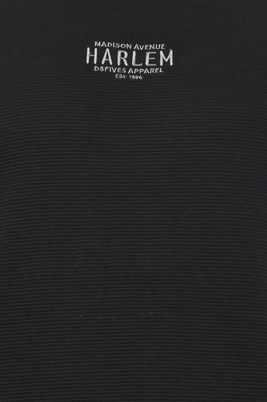 D555 Big & Tall Black 'Harlem' Ribbed T-Shirt | BadRhino 1