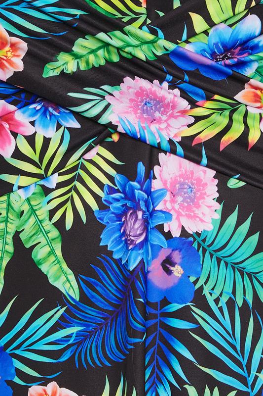 YOURS Plus Size Black Tropical Print Premium Underwired Tankini Top | Yours Clothing 8