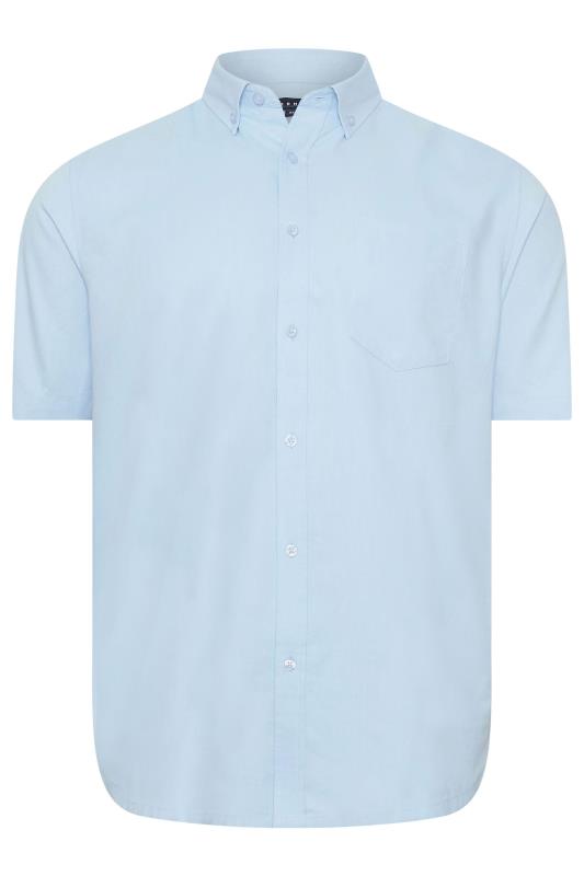 BadRhino Big & Tall Premium Light Blue Short Sleeve Oxford Cotton Shirt | BadRhino 2