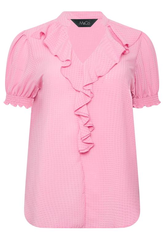 M&Co Pink Check Frill Blouse | M&Co 6