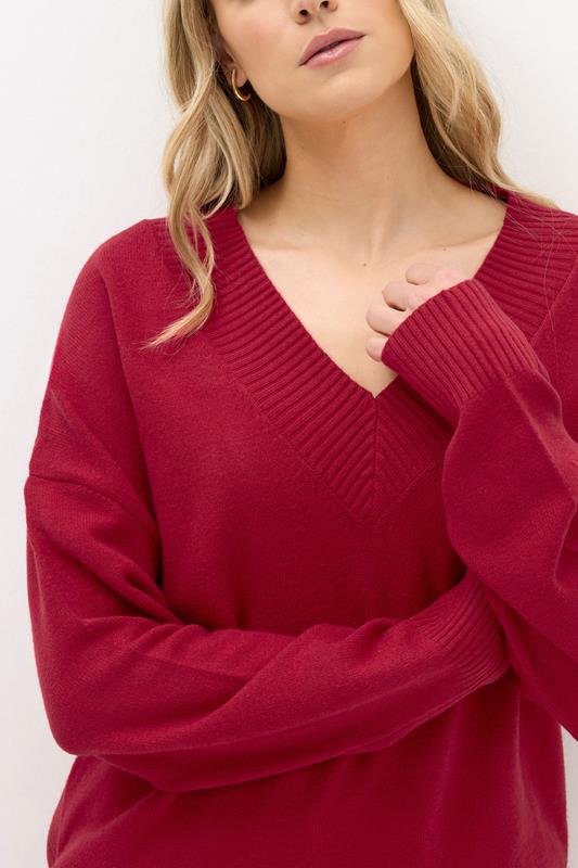 LTS Tall Red Wool V-Neck Jumper | Long Tall Sally 4