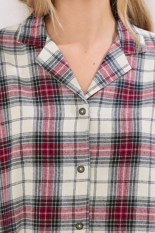 LTS Tall Ivory White & Red Cotton Check Pyjama Set | Long Tall Sally 6