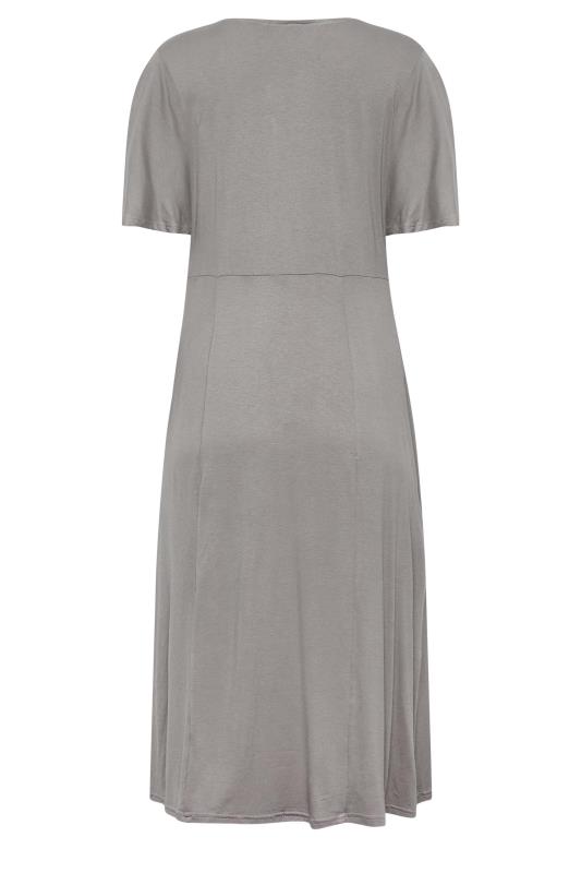 M&Co Grey Angel Sleeve Split Hem Midi Dress | M&Co 7