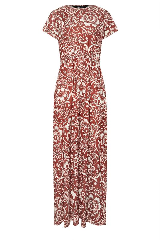 LTS Tall Red Floral Paisley Shirred Waist Maxi Dress | Long Tall Sally 5