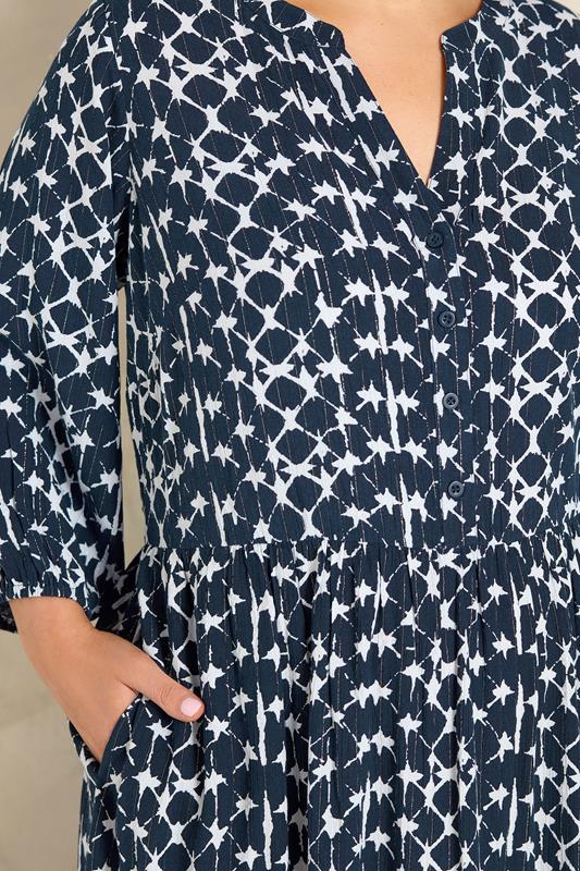 EVANS Plus Size Navy Blue Tie Dye Tiered Dress | Evans 4
