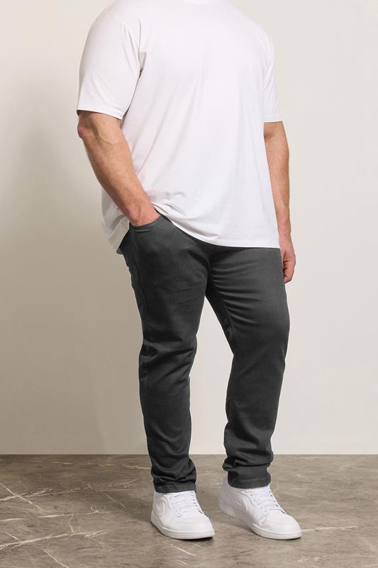 Tapered D555 Big & Tall Black Tapered Stretch Jeans