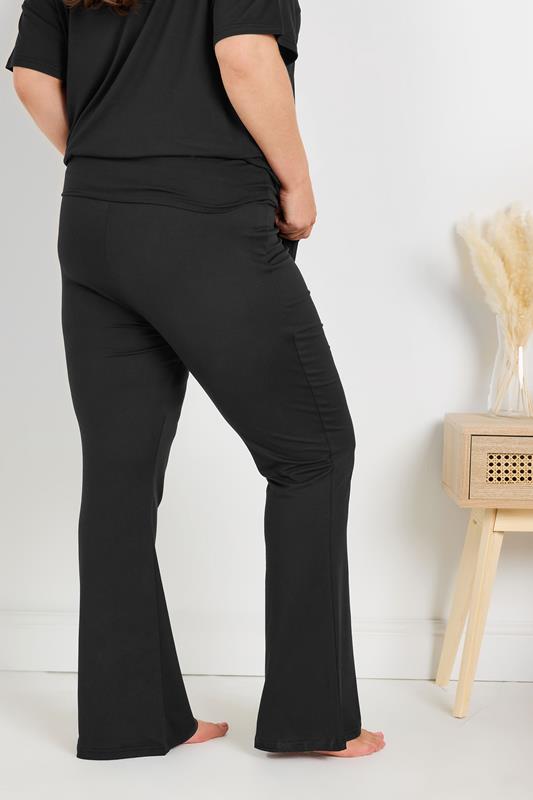YOURS Plus Size Black Flare Pyjama Bottoms | Yours Clothing 2