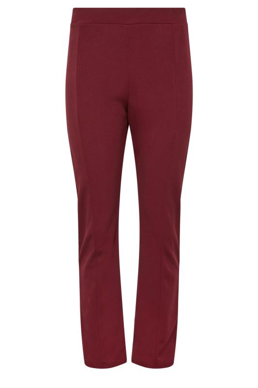 M&Co Burgundy Red Stretch Tapered Trousers | M&Co 5