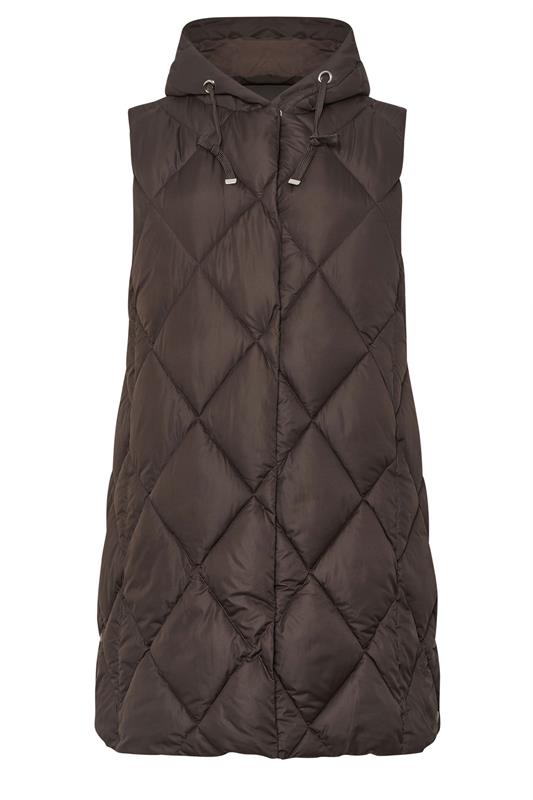 YOURS Plus Size Chocolate Brown Midi Gilet | Yours Clothing 5