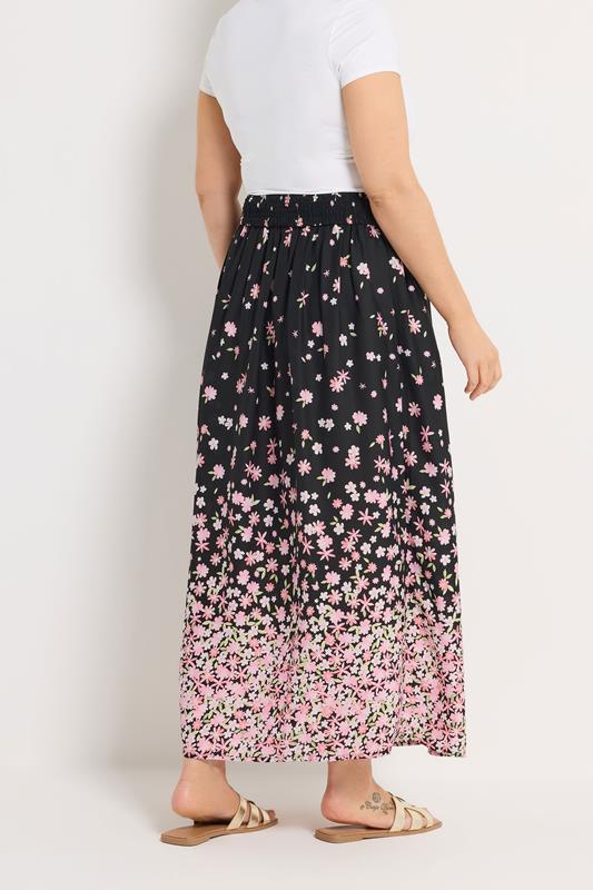 YOURS Plus Size Pink Floral Ditsy Maxi Skirt | Yours Clothing 3